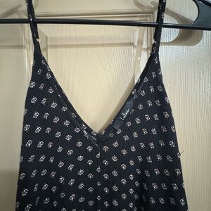 Black Patterned Women's Maxi Dress